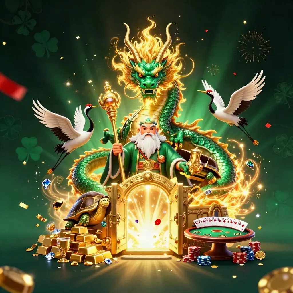 Naga jade, kura bijak, dan bangau di tengah ledakan emas kasino mewah